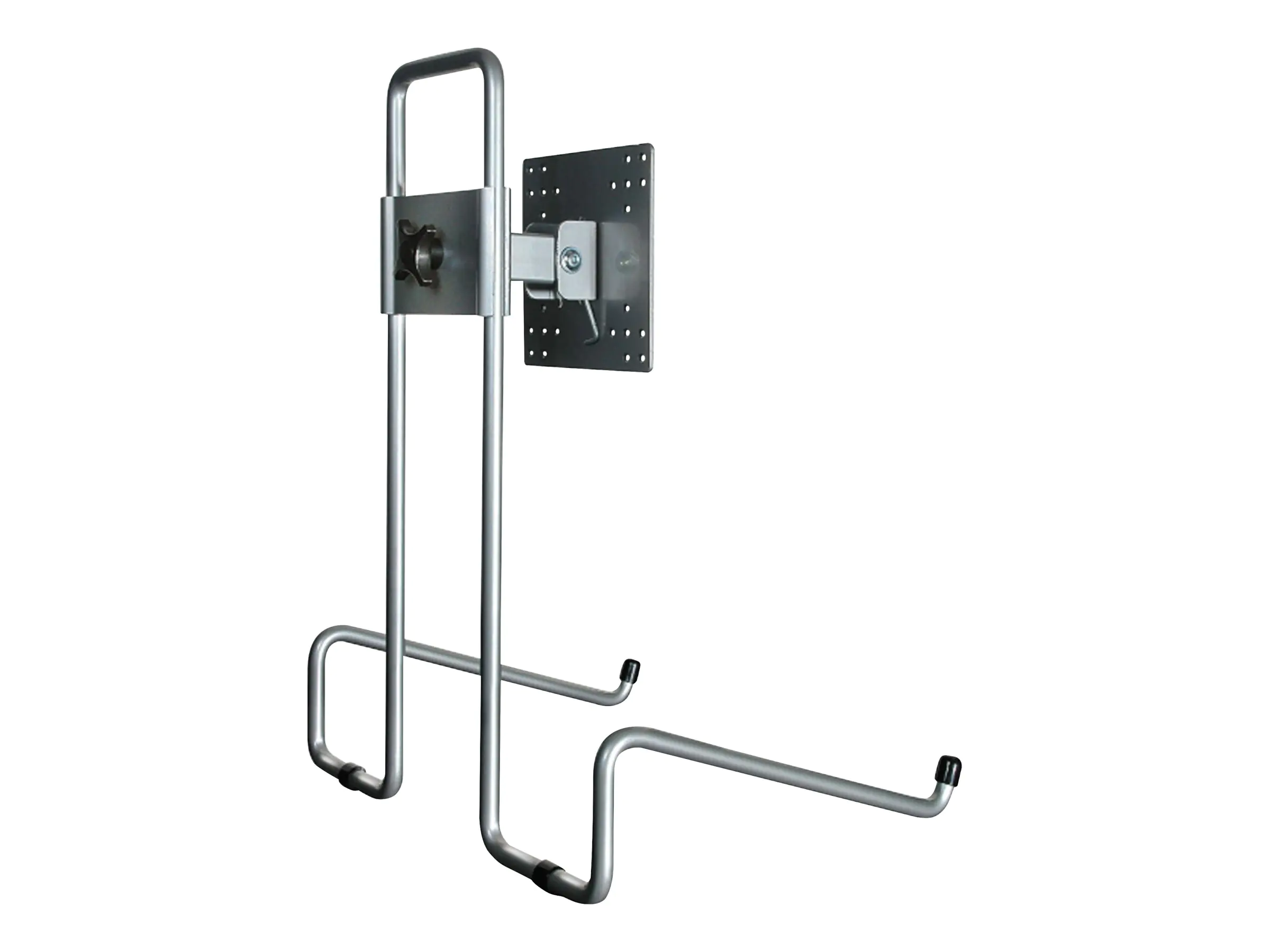 R-Go Steel Flex Monitorständer, verstellbar, silber - Aufstellung für LCD Display / Tastatur / Notebook - Stahl - Silber - Bildschirmgröße: bis zu 68,6 cm (bis zu 27 Zoll) - Schreibtisch-Ständer