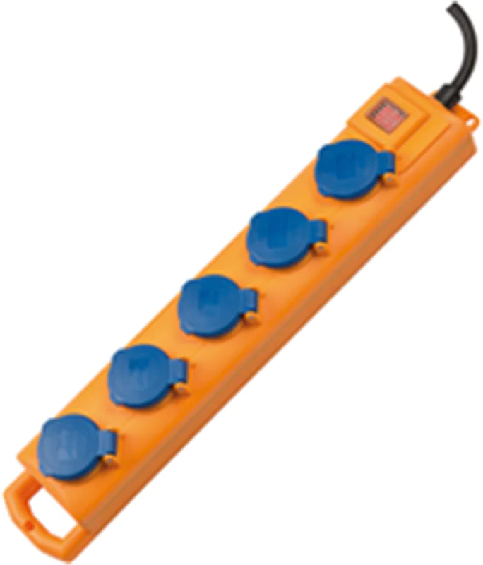 Brennenstuhl 1159900205, 2 m, Draußen, IP54, Blau, Gelb, Neopren, 5 AC-Ausgänge