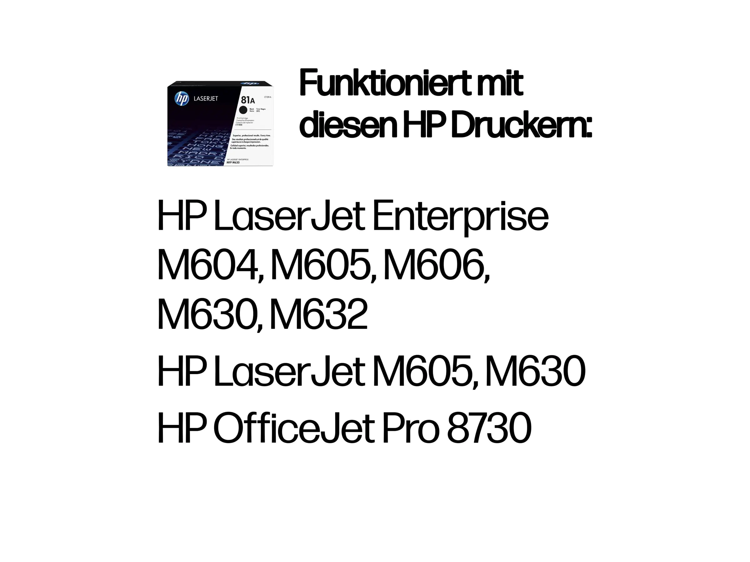 HP 81A - Schwarz - original - LaserJet - Tonerpatrone (CF281A) - für LaserJet Enterprise M632, MFP M630; LaserJet Enterprise Flow MFP M630; Officejet Pro 8730
