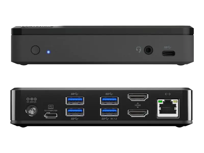 Alogic DUTHD - USB 3.2 Gen 1 (3.1 Gen 1) Type-C - 3.5mm - HDMI - RJ-45 - USB 3.2 Gen 1 (3.1 Gen 1) Type-A - USB 3.2 Gen 1 (3.1 Gen 1) Type-C - 1920 x 1080 Pixel - 5000 Mbit/s - Schwarz - Acrylnitril-Butadien-Styrol (ABS)