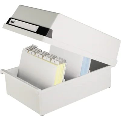 HAN Karteikasten 955-11 DIN A5 quer max. 1300Karten PS lichtgrau HAN Karteikasten 955-11 DIN A5 quer max. 1300Karten PS lichtgrau