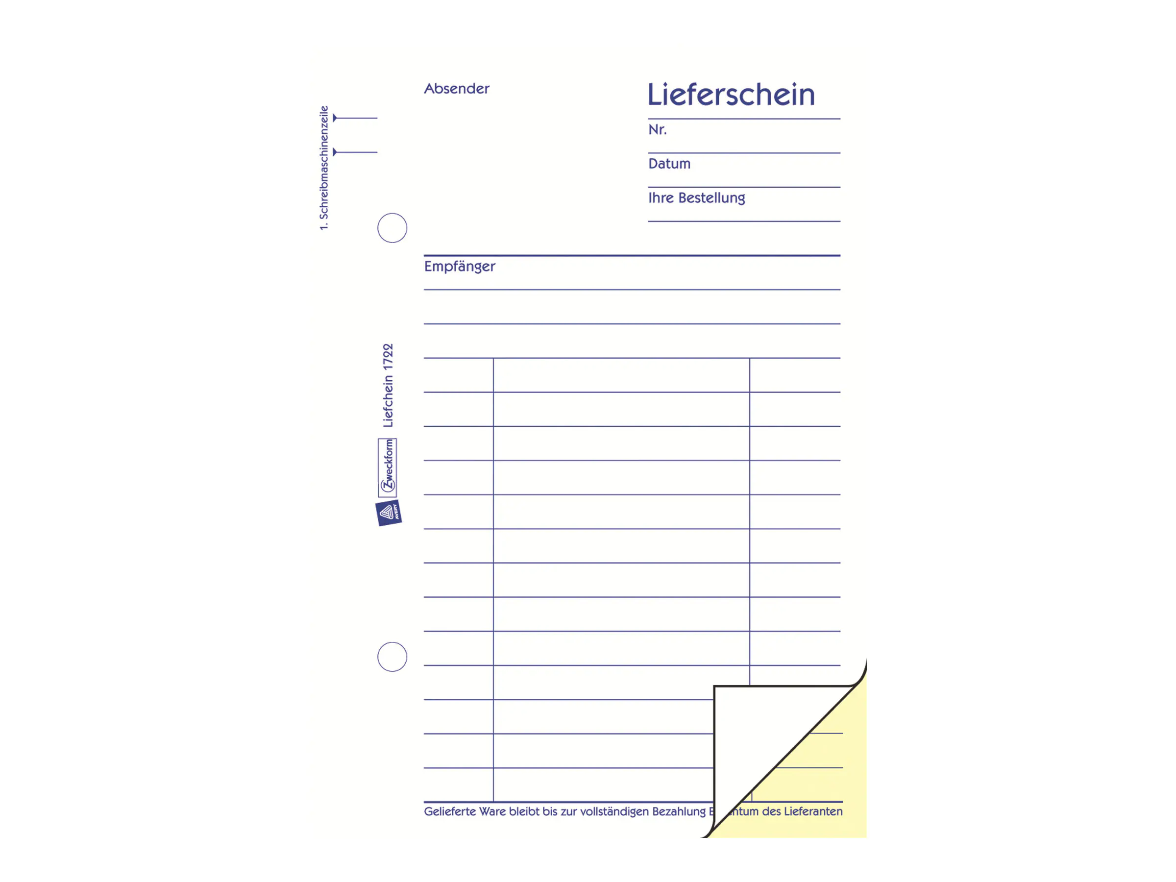 Avery Zweckform Lieferliste - 50 Blatt - A6 (105 x 148 mm) 724