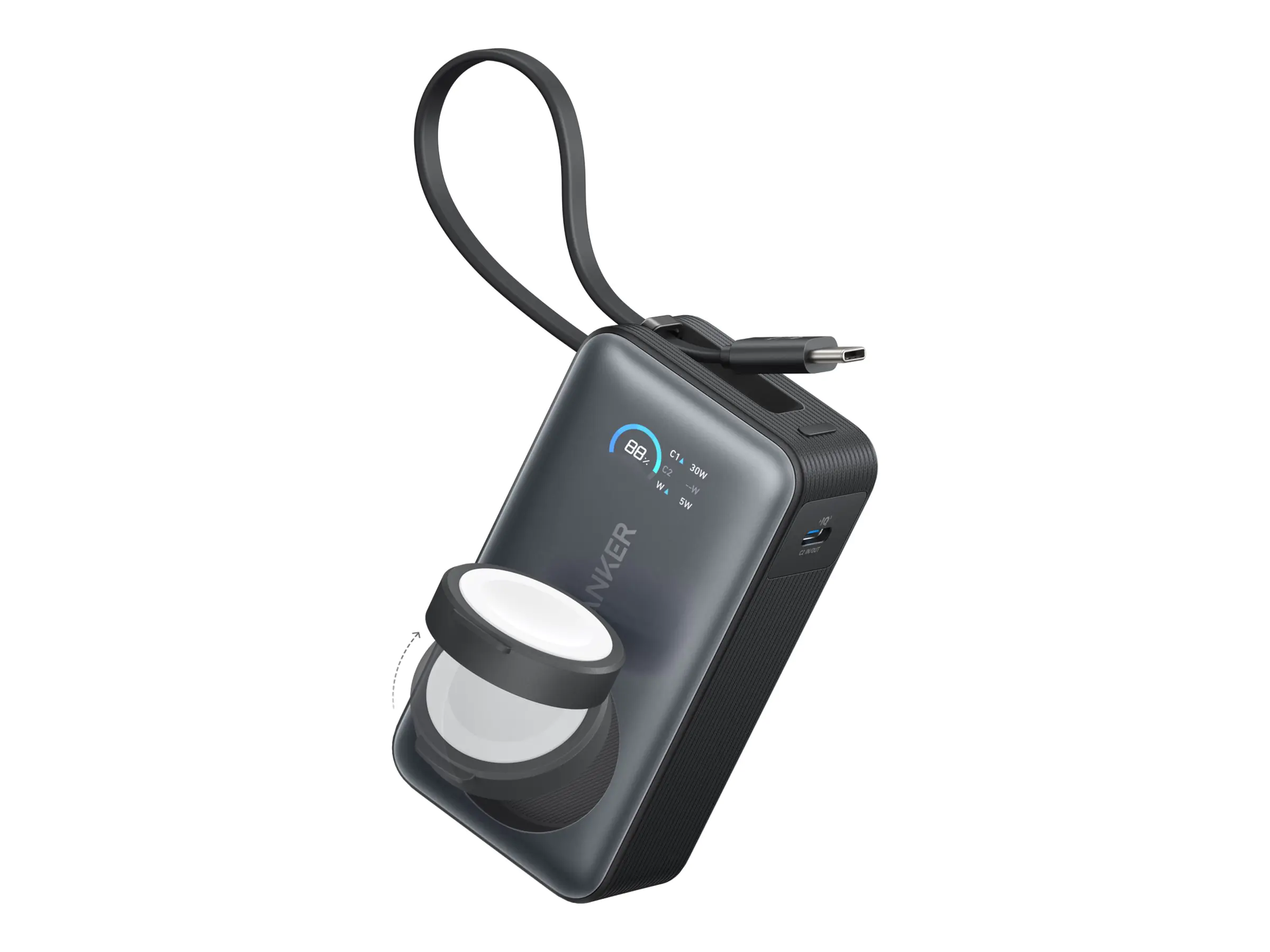 ANKER MagGo - Powerbank - für Apple Watch - 10000 mAh - 35 Watt - 2 Ausgabeanschlussstellen (USB-C) A1657011