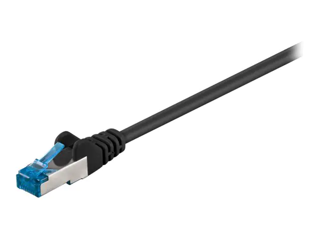 goobay - Netzwerkkabel - RJ-45 (M) zu RJ-45 (M) - 20 m - SFTP, PiMF - CAT 6a - halogenfrei, geformt, ohne Haken - Schwarz
