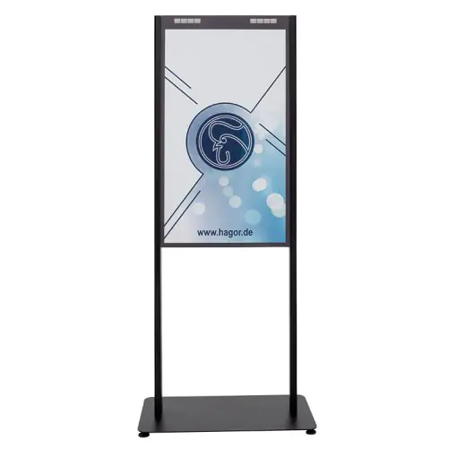 Hagor Floorstand OM55N-D - Aufstellung - für Flachbildschirm - Schwarz - Bildschirmgröße: 139.7 cm (55") - Bodenaufstellung - für Samsung OM55N-D