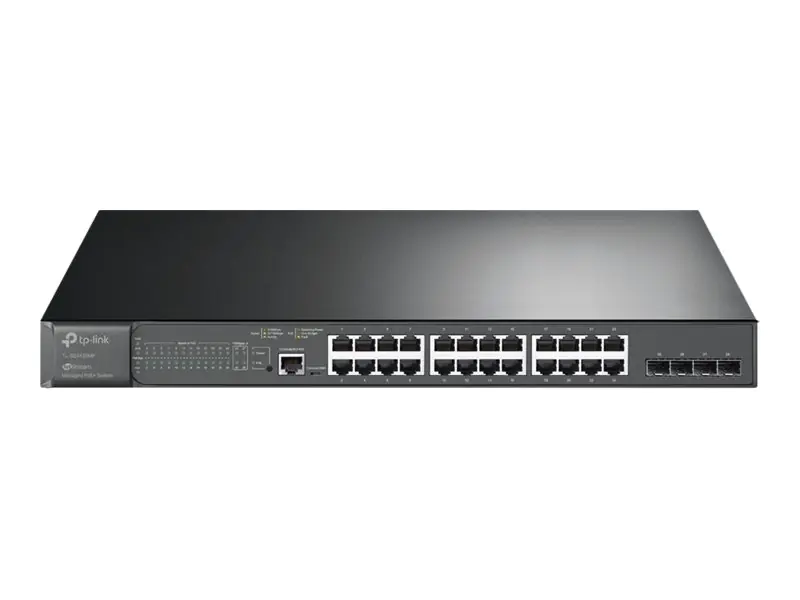 TP-Link JetStream TL-SG3428MP - Switch - managed - 24 x 10/100/1000 (PoE+) + 4 x Gigabit SFP - an Rack montierbar - PoE+ (384 W)