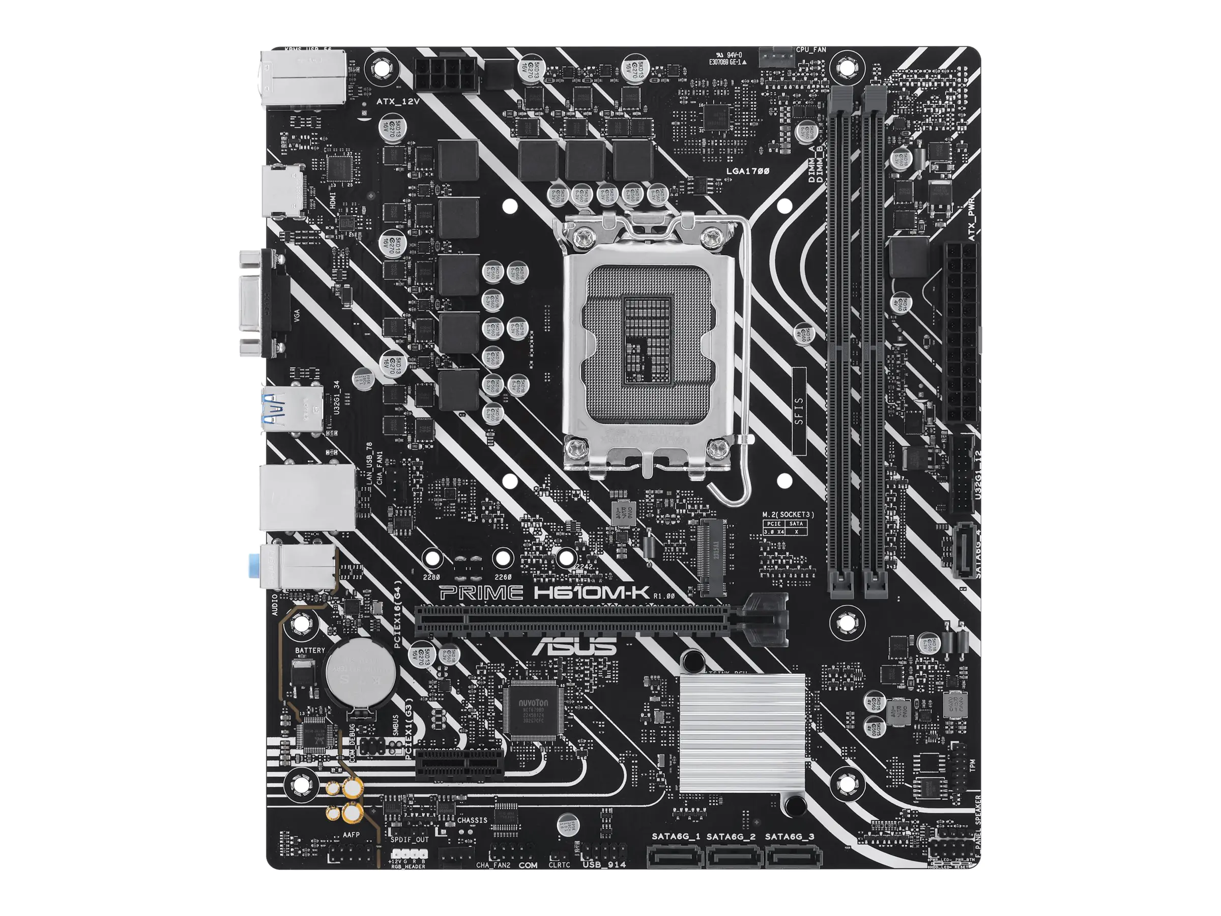 ASUS PRIME H610M-K - Motherboard - micro ATX - LGA1700-Sockel - H610 Chipsatz - USB 3.2 Gen 1 - Gigabit LAN - Onboard-Grafik (CPU erforderlich) - HD Audio (8-Kanal)