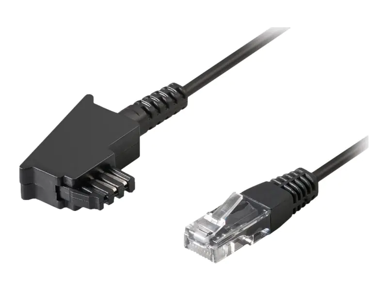 goobay - Telefonkabel - RJ-45 (M) zu TAE-F (M) - 15 m - Schwarz