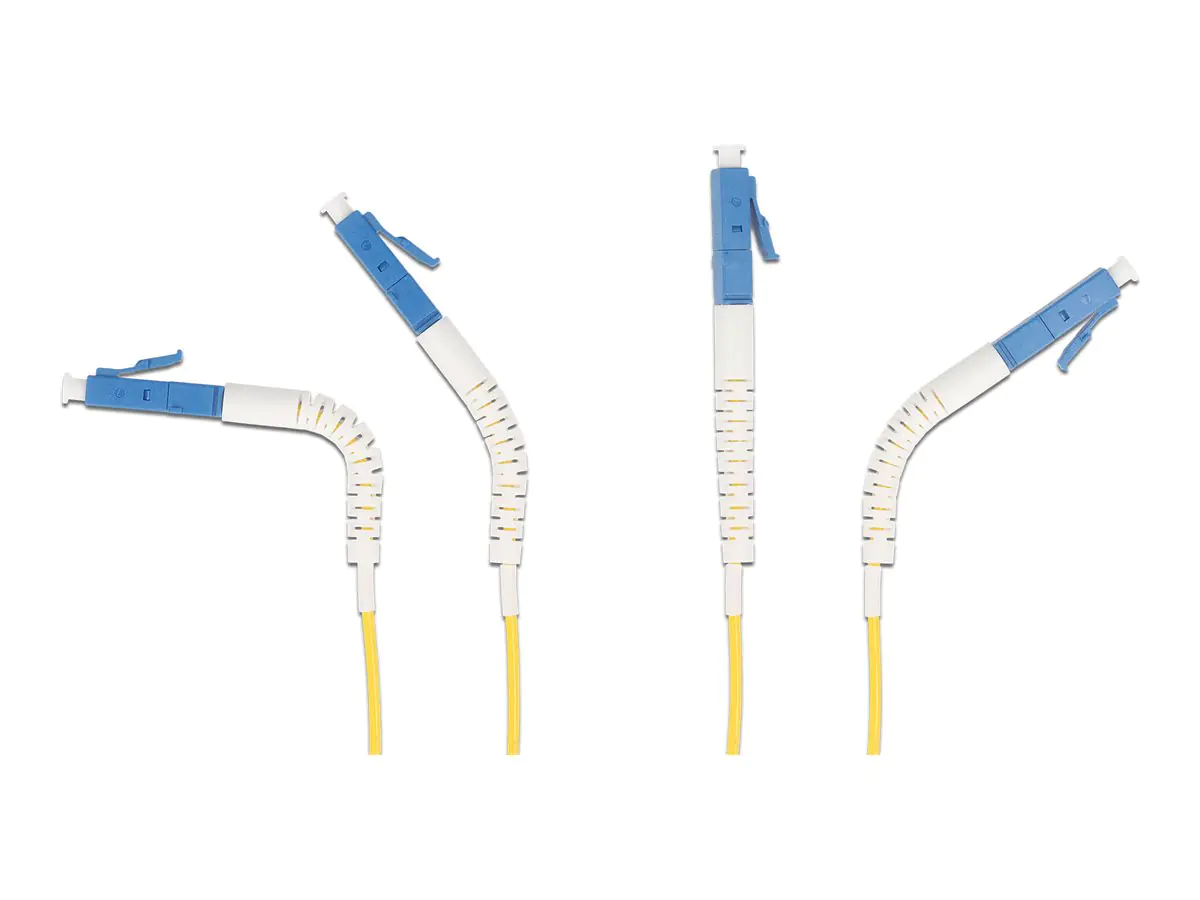 Delock - Netzwerkkabel - LC Single-Modus (M) gewinkelt zu LC Single-Modus (M) gewinkelt - 2 m - Glasfaser - Duplex - 9/125 Mikrometer - OS2 - halogenfrei - Gelb