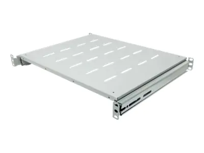 Intellinet 19" Ausziehbarer Fachboden, 1 HE, geeignet für Schränke mit 600 bis 800 mm Tiefe, Ablagefläche 350 mm Tiefe, grau - Rack - Regal - Grau, RAL 7035 - 1U - 48.3 cm (19") 712323
