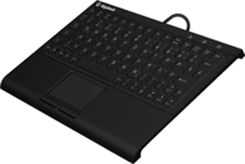KeySonic KSK-3211ELU (DE), Super-Mini Tastatur, Hintergrundbeleuchtung, Touchpad, schwarz, Kabelgebunden, USB, Membran Key Switch, QWERTZ, LED, Schwarz 60963