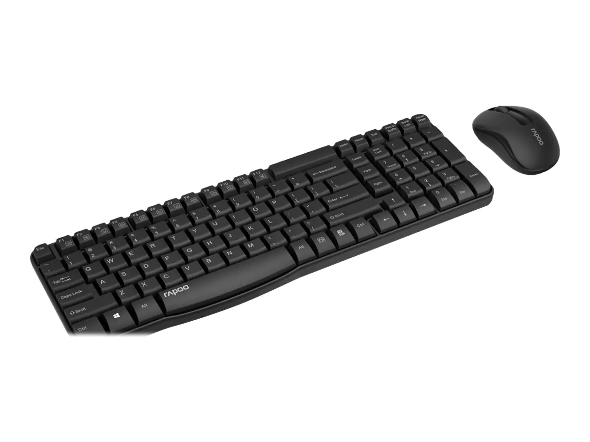 Rapoo X1800S - Tastatur-und-Maus-Set - kabellos - 2.4 GHz - Deutsch - Schwarz