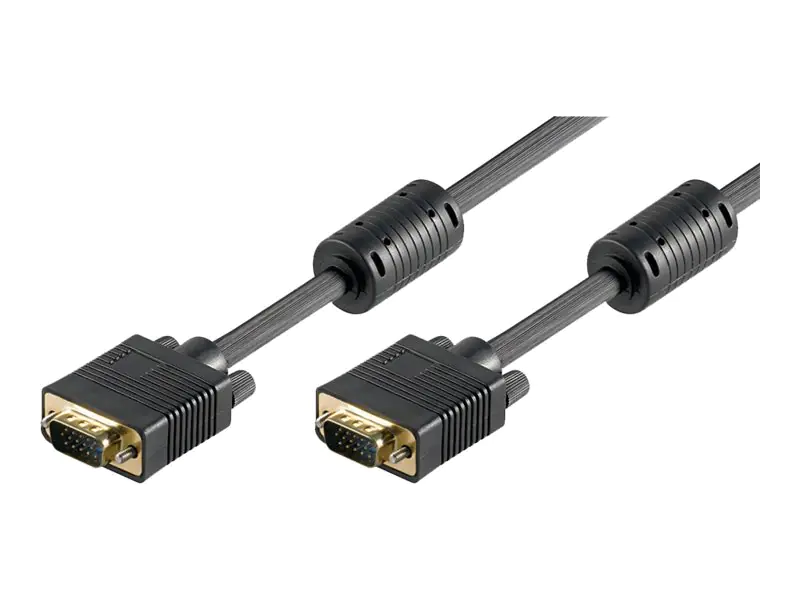 goobay - VGA-Kabel - HD-15 (VGA) (M) zu HD-15 (VGA) (M) - 15 m - Daumenschrauben - Schwarz