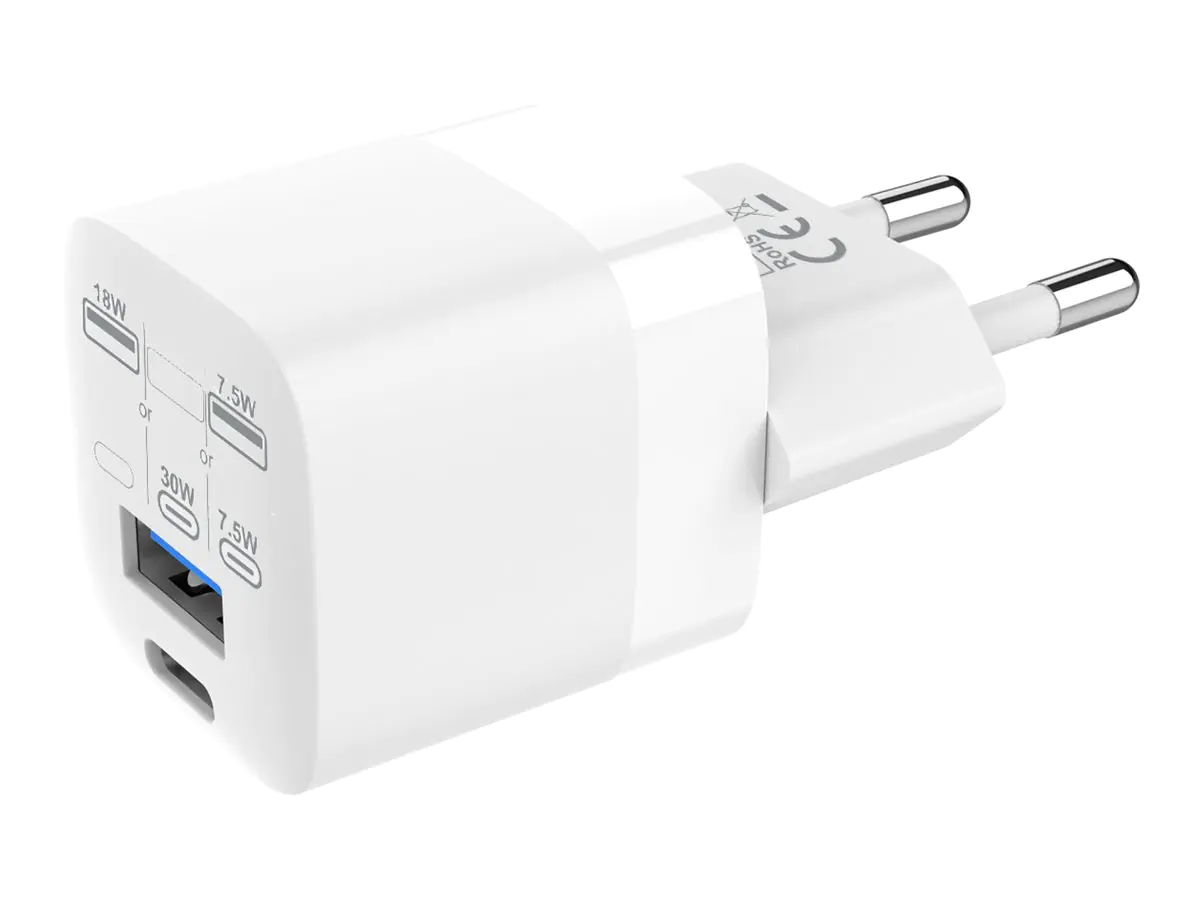 TD SYNNEX Vision - Netzteil - 30 Watt - 3 A - QC 3.0 - 2 Ausgabeanschlussstellen (USB-C, USB) TC-PUSBEU/30