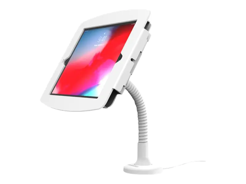 Compulocks iPad 10.2" Space Enclosure Flex Arm Mount - Befestigungskit (Flexibler Arm, Gehäuse) - für Tablett - verriegelbar - hochwertiges Aluminium - weiß - Bildschirmgröße: 25.9 cm (10.2") - Wandmontage, Oberflächenmontage, Thekenbereich - für Apple 10
