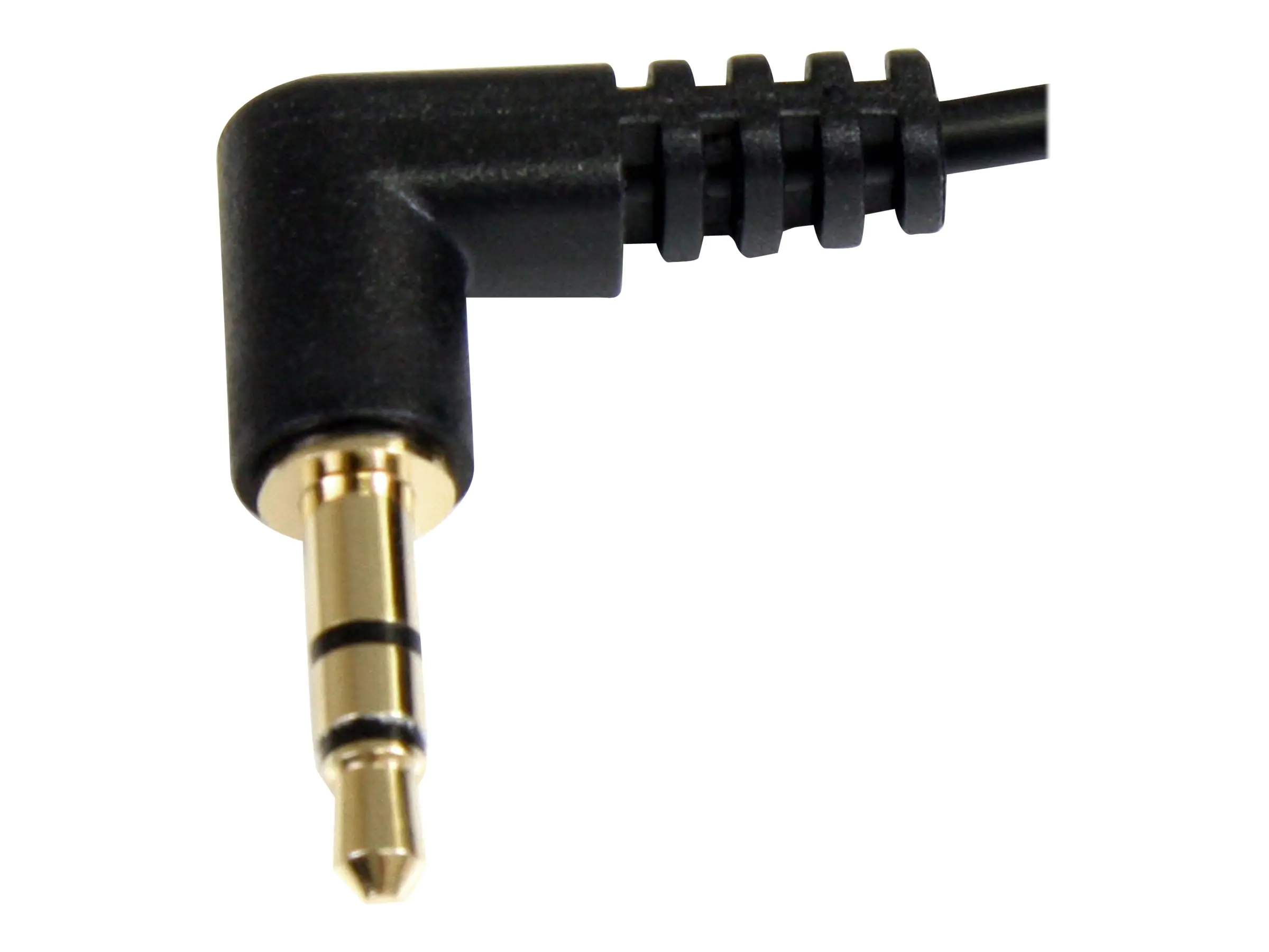 StarTech 30cm 3,5mm Klinke Audiokabel rechts gewinkelt - Stecker/Stecker - Klinkenkabel - Audiokabel - mini-phone stereo 3.5 mm männlich zu mini-phone stereo 3.5 mm männlich - 30 cm - Schwarz - rechts-gewinkelter Stecker
