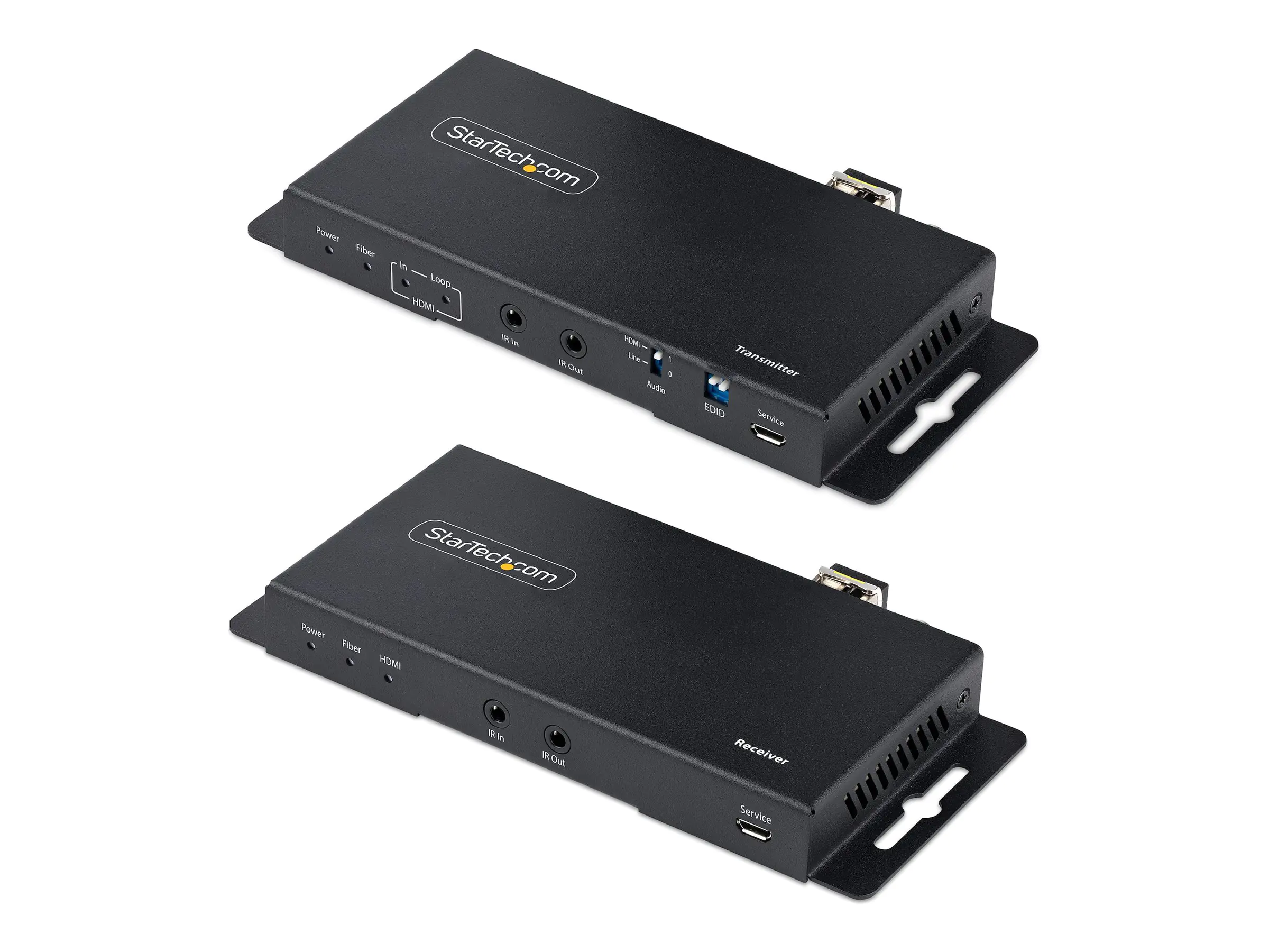 StarTech 4K HDMI over Fiber Extender Kit, 4K 60Hz up to 3300ft/1km (Single Mode) or 1000ft/300m (Multimode) LC Fiber Optic, HDR/HDCP, Audio/RS232/IR Extender, HDMI Video Extender - Transmitter and Receiver Kit (ST121HD20FXA2) - Video-/Audio-/Infrarot-/Net