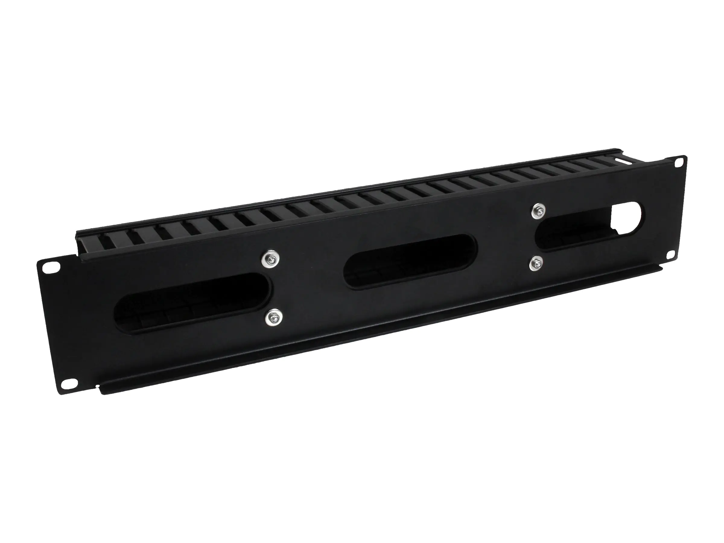 StarTech 2 HE 19 Rangierpanel / Kabelordner Kabelmanagement mit Abdeckung - Server Finger Kabelkanal - Kabelführungsplatte für Schaltschrank - Schwarz - 2U - 48.3 cm (19") - für P/N: RACK-18U-20-WALL-OA, RACK-21U-20-WALL-OA, RK3236BKF, RK4236BKB, RKQMCAB1