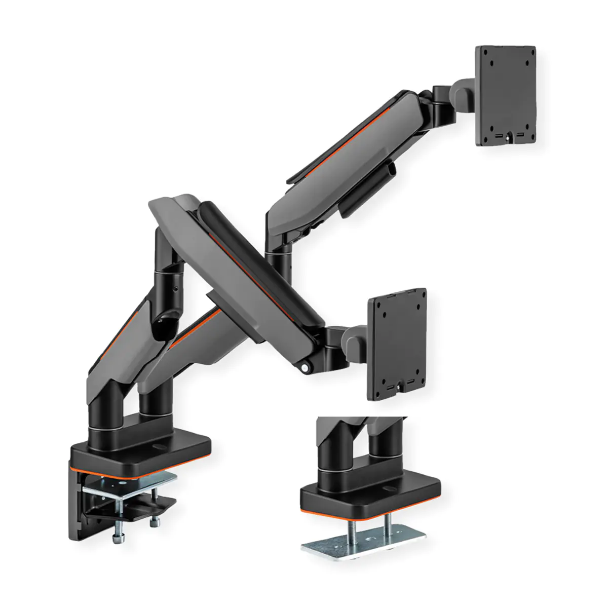 ROLINE Gaming-LCD-Dual-Arm Tischbefest. Gasfeder