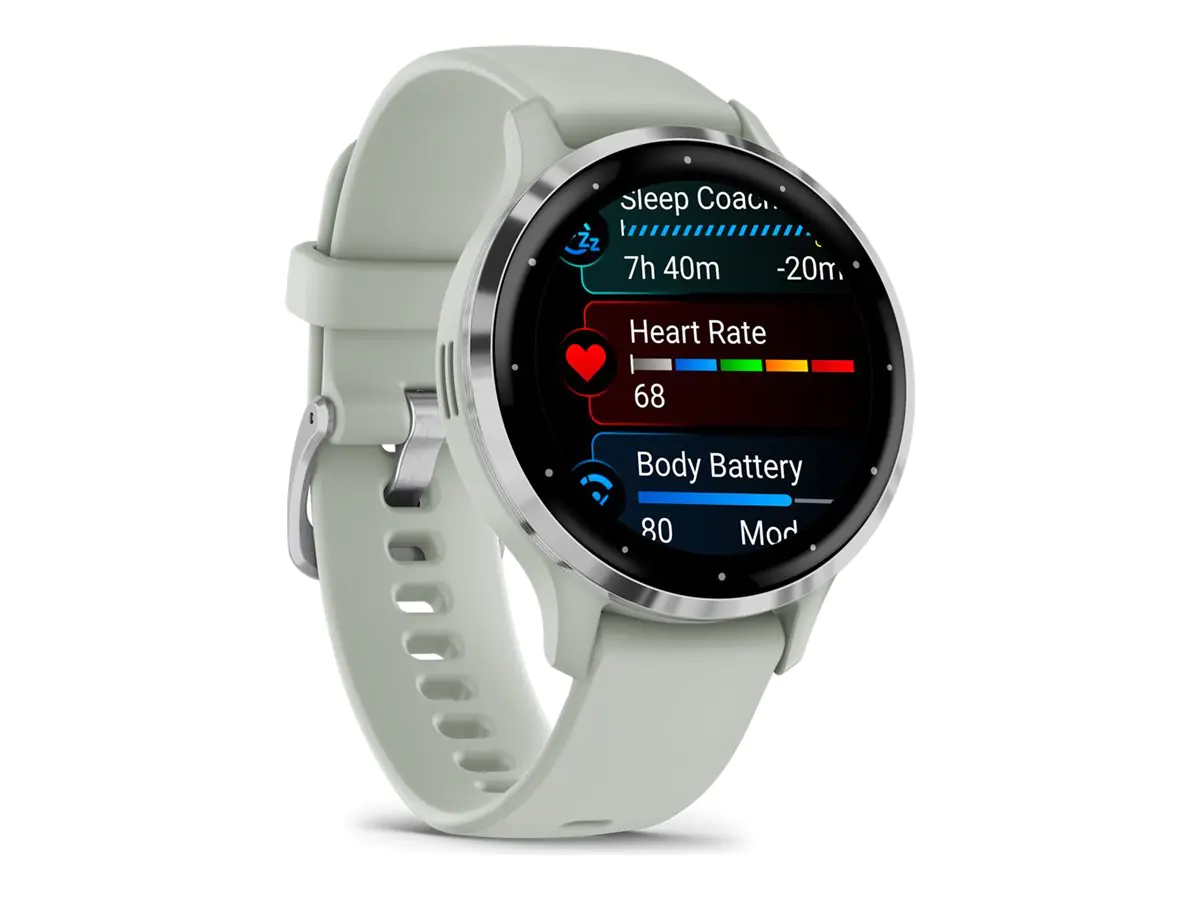 Garmin Venu 3S - 41 mm - sage gray - intelligente Uhr mit Band - Silikon - Handgelenkgröße: 110-175 mm - Anzeige 3.04 cm (1.2") - 8 GB - Bluetooth, Wi-Fi, ANT+ - 40 g