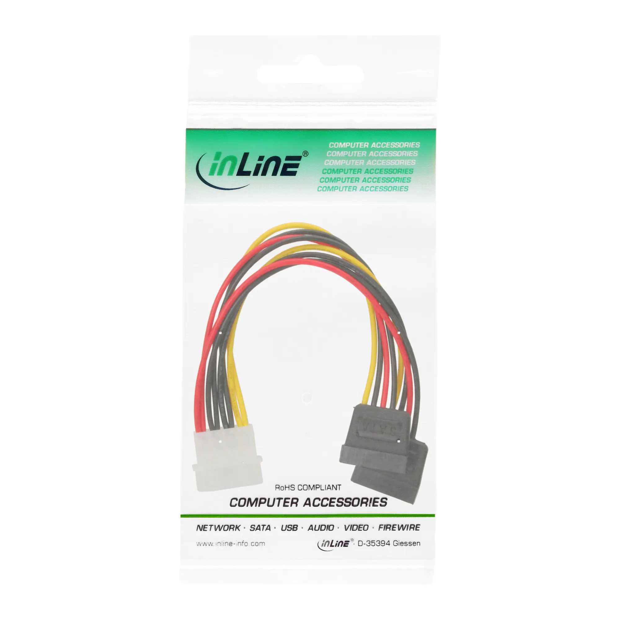 InLine Y-cable - Netzteil - SATA-Stromstecker zu interne Stromversorgung, 4-polig - 20 cm