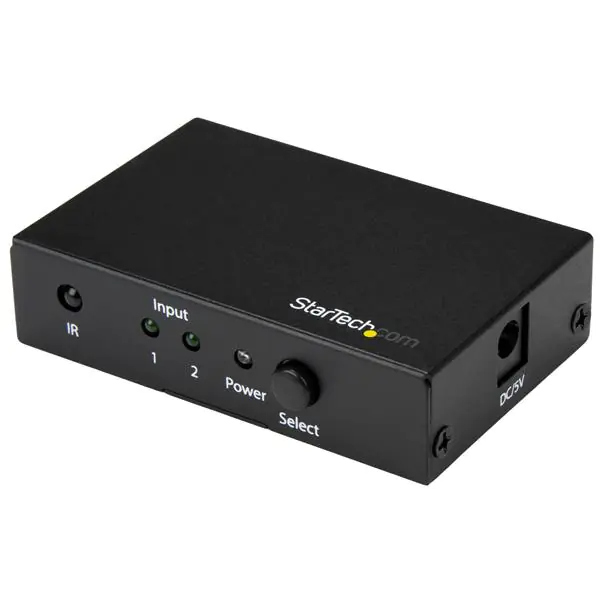 StarTech 2 Port HDMI Switch - 4K HDMI Switch Box - Ultra HD 4k 60Hz - Video/Audio-Schalter - 2 x HDMI - Desktop - für P/N: SVA5H2NEUA