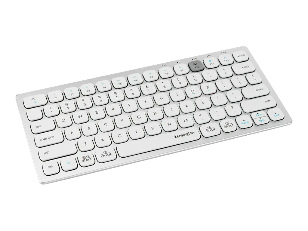 Kensington Multi-Device Dual Wireless Compact Keyboard - Tastatur - kabellos - 2.4 GHz, Bluetooth 3.0, Bluetooth 5.0 - GB - Silber