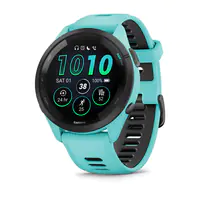 Garmin Forerunner 265 - 46 mm - Aqua - intelligente Uhr mit Riemen - Handgelenkgröße: 135-205 mm - Anzeige 3.25 cm (1.3") - 8 GB - Bluetooth, Wi-Fi, ANT+ - 47 g