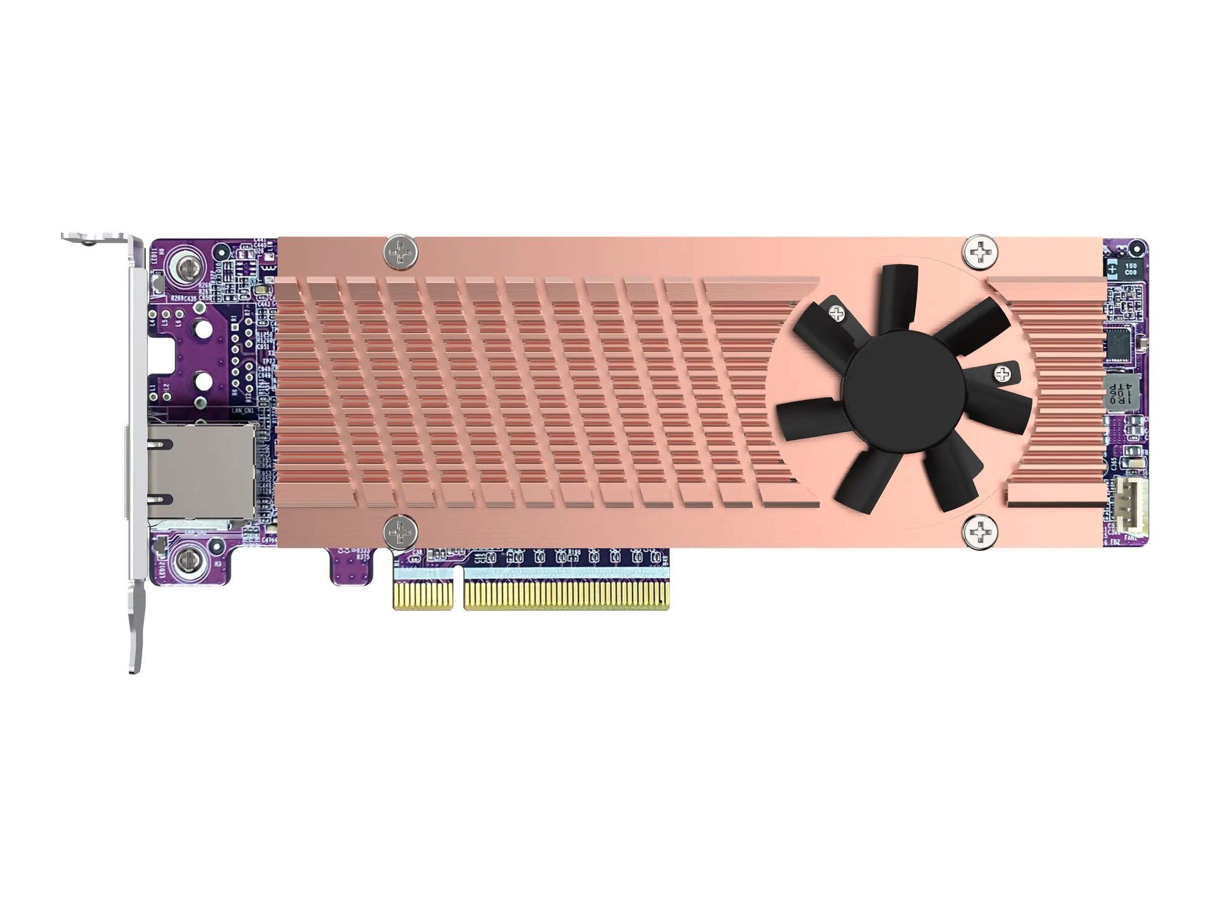 QNAP QM2-2P410G2T - Speicher-Controller mit 2 x 10GBASE-T Ports - M.2 - PCIe 4.0 x4 (NVMe) - Low-Profile - PCIe 4.0 x8 - für QNAP TDS-h2489FU-4309Y-64, h2489FU-4314, h2489FU-4314-128, TS-h1290, TVS-h1288