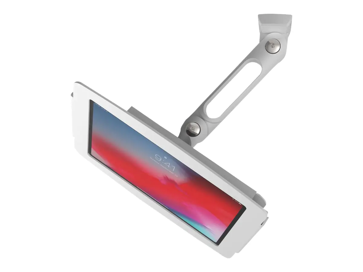 Compulocks Space Swing iPad Enclosure Stand - Gehäuse - Diebstahlschutz - für Tablett - verriegelbar - hochwertiges Aluminium - weiß - Bildschirmgröße: 26 cm (10.2") - Wandmontage, Oberflächenmontage, Thekenbereich - für Apple 10.2-inch iPad (7. Generatio