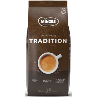 Minges Espresso Tradition kräftig, intensiv ganze Bohne 1.000 g/Pack.