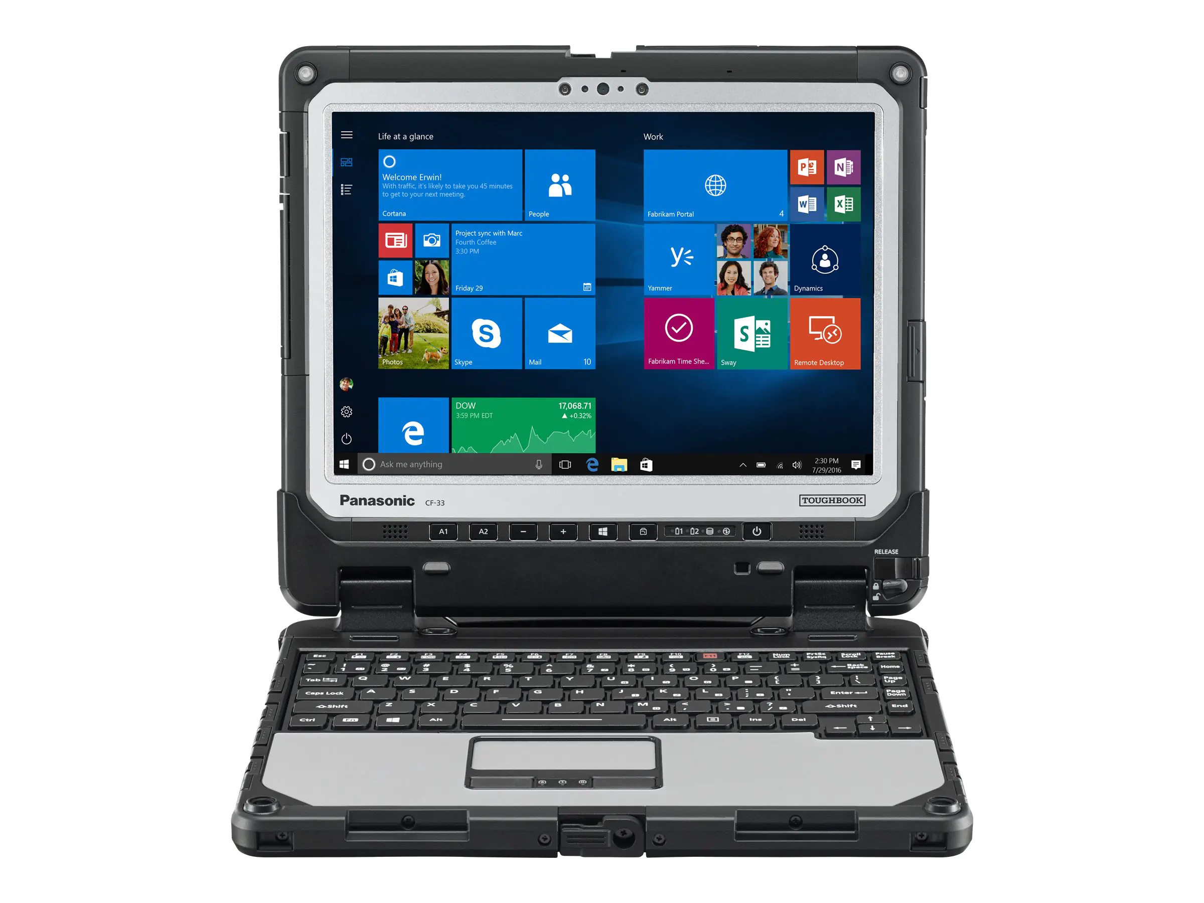 Panasonic Toughbook CF-33 - Robust - Tablet - mit Tastatur-Dock - Intel Core i5 10310U / 1.7 GHz - vPro - Win 10 Pro 64-Bit - UHD Graphics - 16 GB RAM - 512 GB SSD NVMe - 30.5 cm (12") Touchscreen 2160 x 1440 (Full HD Plus) - Wi-Fi 6 - 4G LTE
