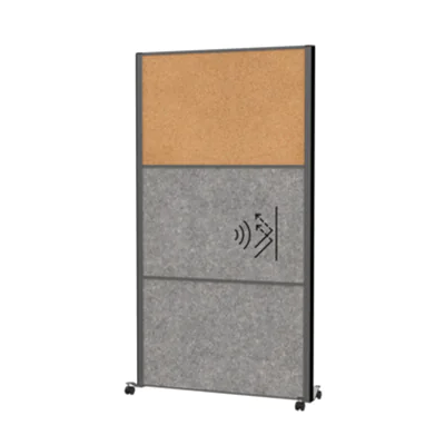 MAUL Stellwand MAULconnecto 100 x 182 cm (B x H) Zweibeinstativ Kork, 100 % PES-Fasern braun, dunkelgrau