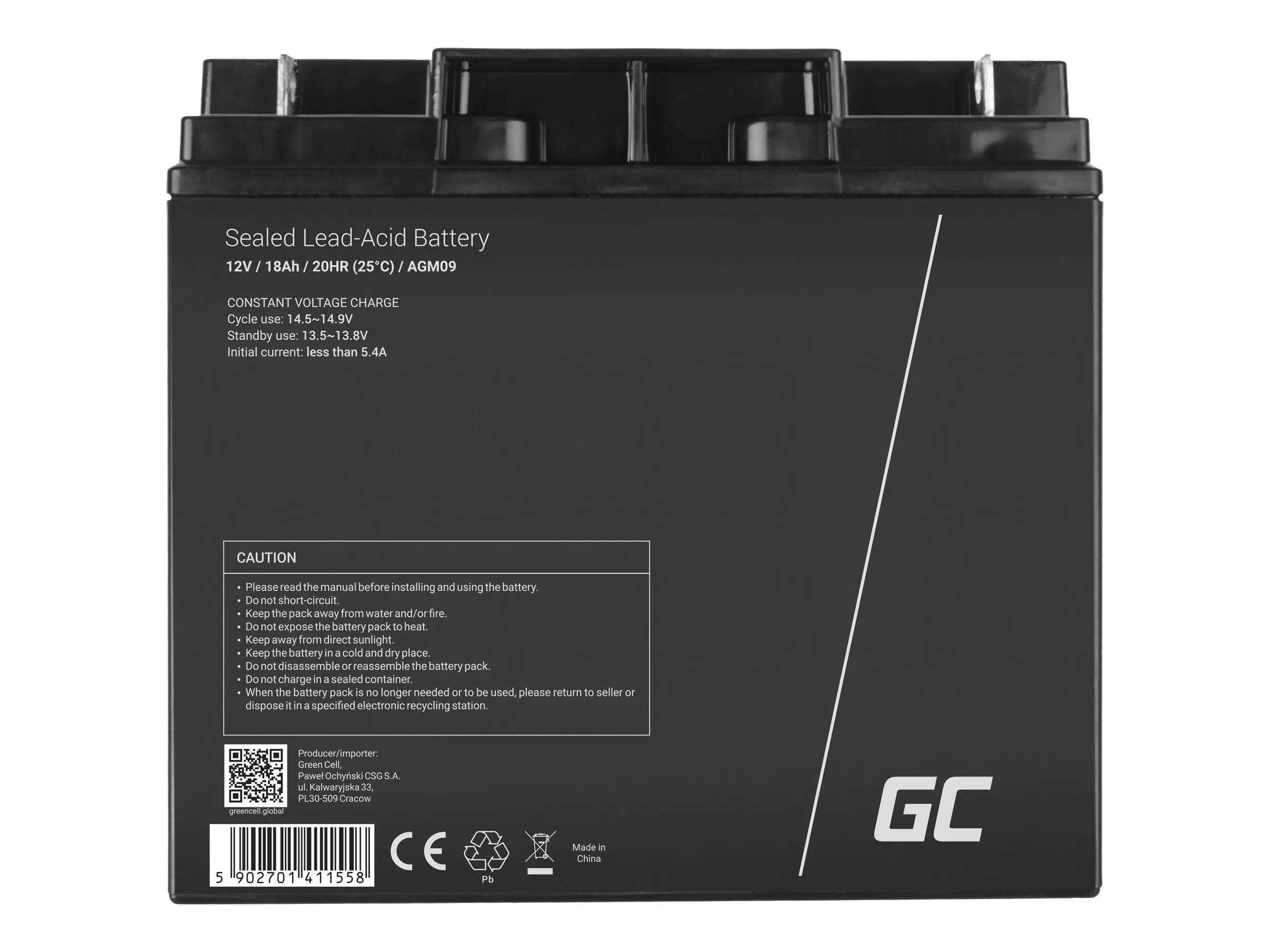 Green Cell USV-Akku - 1 x Batterie - Sealed Lead Acid (SLA) AGM09