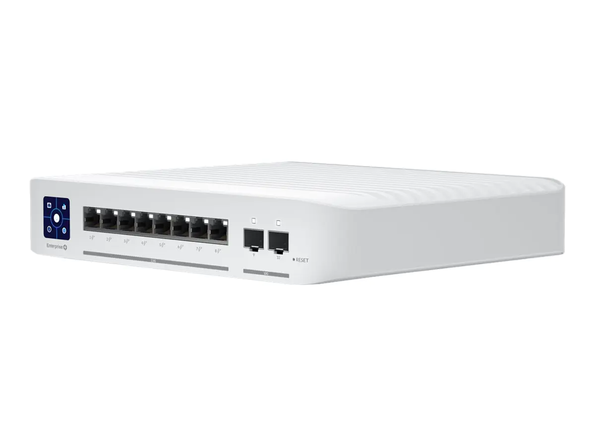 Ubiquiti UniFi Enterprise - Switch - L3 - managed - 8 x 10/100/1000/2.5G (PoE+) + 2 x 1 Gigabit/10 Gigabit SFP+ (Uplink) - Desktop - PoE+ (120 W) Ubiquiti UniFi Enterprise - Switch - L3 - managed - 8 x 10/100/1000/2.5G (PoE+) + 2 x 1 Gigabit/10 Gigabit SFP+ (Uplink) - Desktop - PoE+ (120 W)