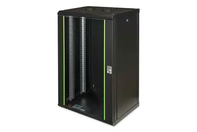 Digitus Unique DN-19 20-U-SW - Schrank Netzwerkschrank - geeignet für Wandmontage - RAL 9005, Schwarz - 20U - 48.3 cm (19")
