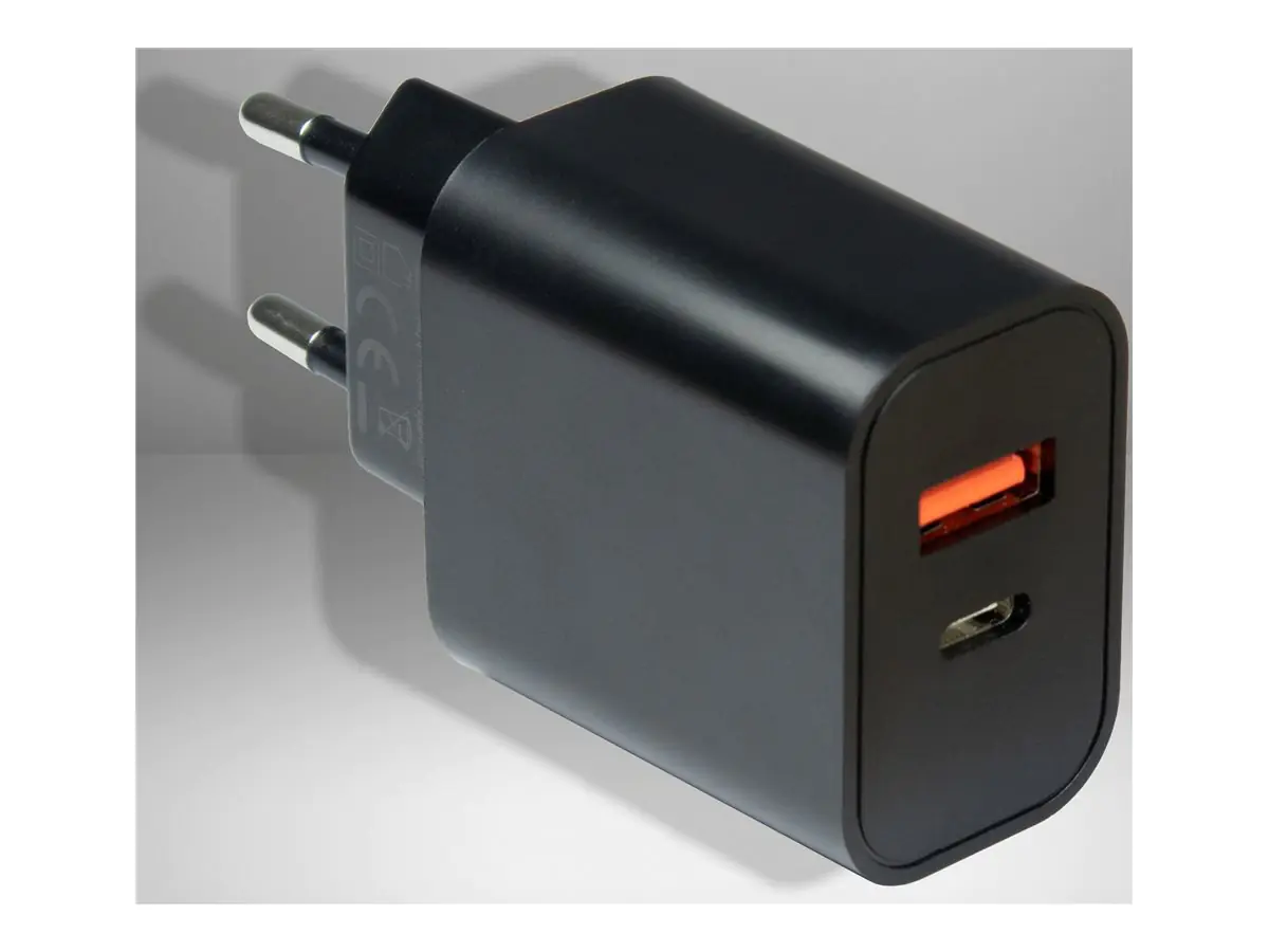 Inter-Tech PD-2120 - Netzteil - klein - 20 Watt - 3 A - PD, QC 3.0 - 2 Ausgabeanschlussstellen (USB Typ A, USB-C) 88882226