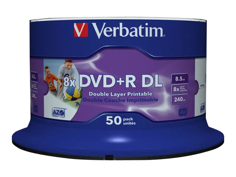 Verbatim 50 x DVD+R DL - 8.5 GB 8x - mit Tintenstrahldrucker 43703