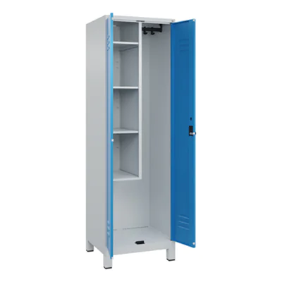 C+P Putzmittelschrank Classic PLUS 600 x 1.950 x 500 mm (B x H x T) Stahl Farbe der Front: lichtblau Farbe des Korpus: lichtgrau