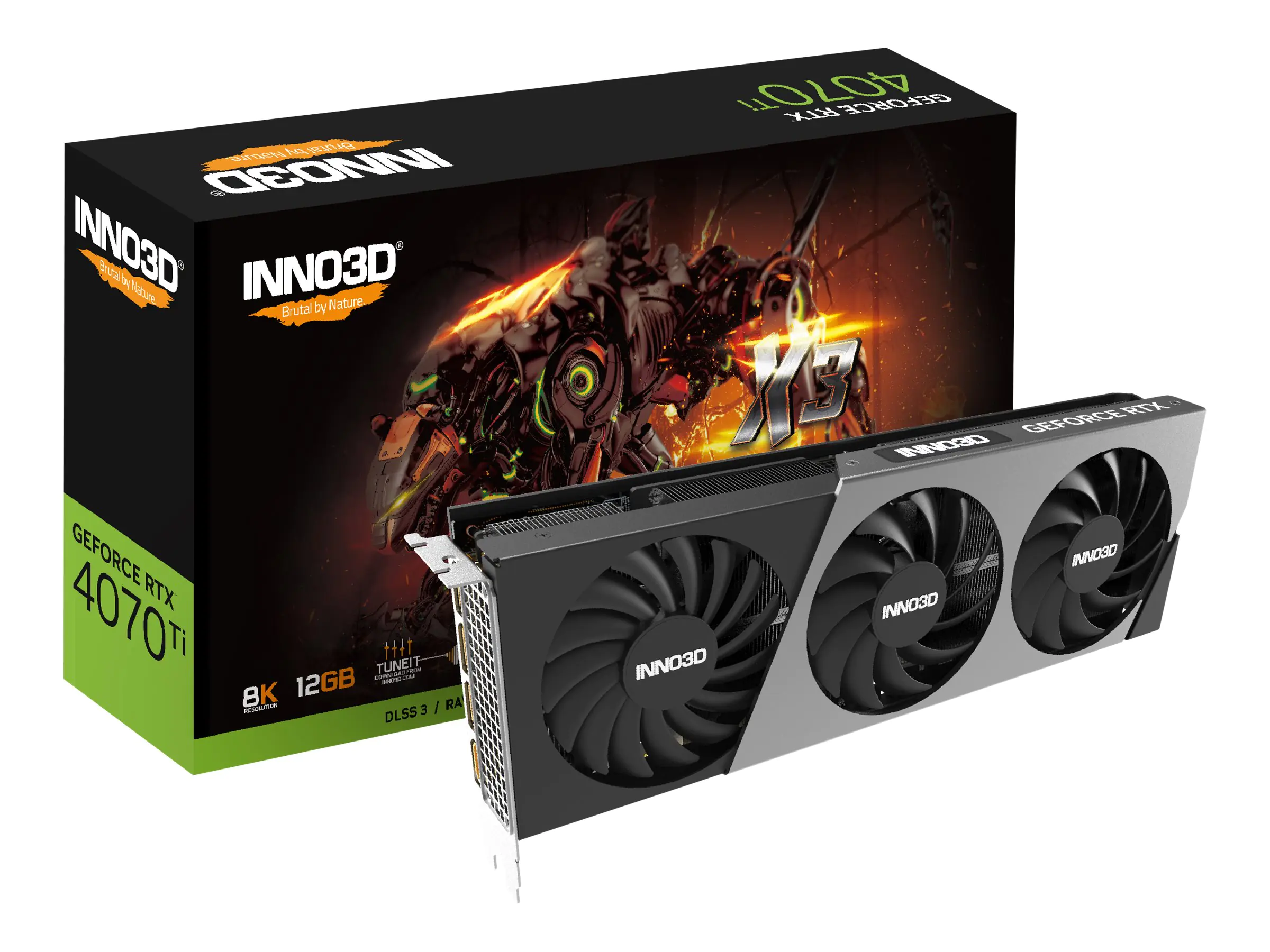 Inno3D GeForce RTX 4070 Ti X3 - Grafikkarten - GeForce RTX 4070 Ti - 12 GB GDDR6X - PCIe 4.0 x16 - HDMI, 3 x DisplayPort