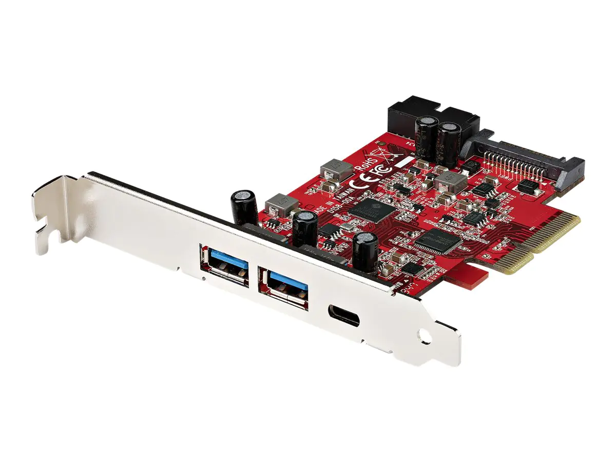 StarTech USB-C PCIe Karte mit 5 Ports - 10 Gbit/s USB 3.1 Gen 2 PCIe Karte mit 1x USB-C & 2x USB-A - 1x 2-Port IDC (interne 5 Gbit/s USB Ansschluss) - USB-C PCI Express Kontroller (PEXUSB312A1C1H) - USB-Adapter - PCIe 3.0 x4 - USB-C 3.1 Gen 2 x 2 + U