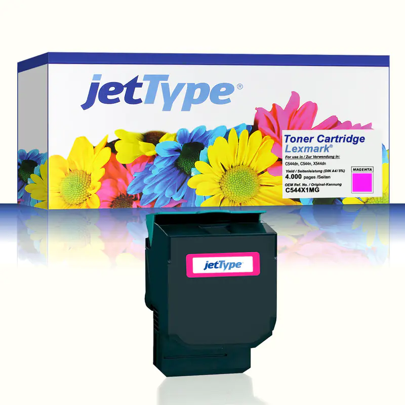 jetType Toner kompatibel zu Lexmark C544X1MG magenta 4.000 Seiten Prebate 1 Stück