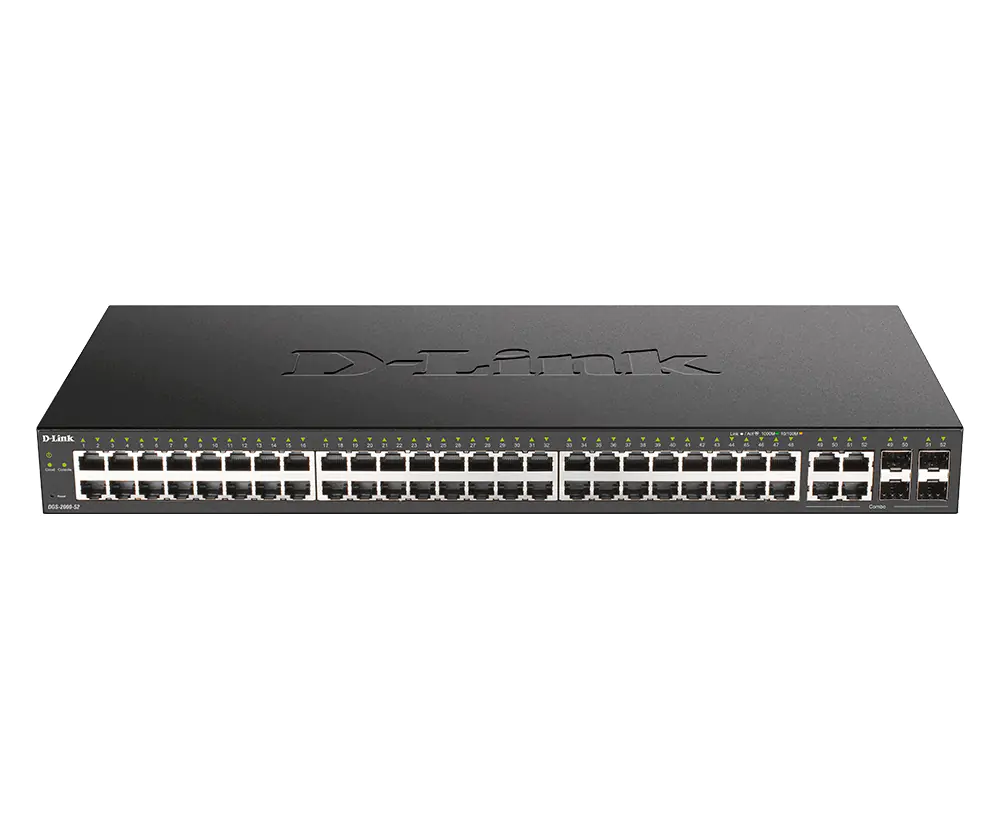 D-Link DGS 2000-52 - Switch - L3 - managed - 48 x 10/100/1000 + 4 x Fast Ethernet/Gigabit SFP, kombiniert - an Rack montierbar
