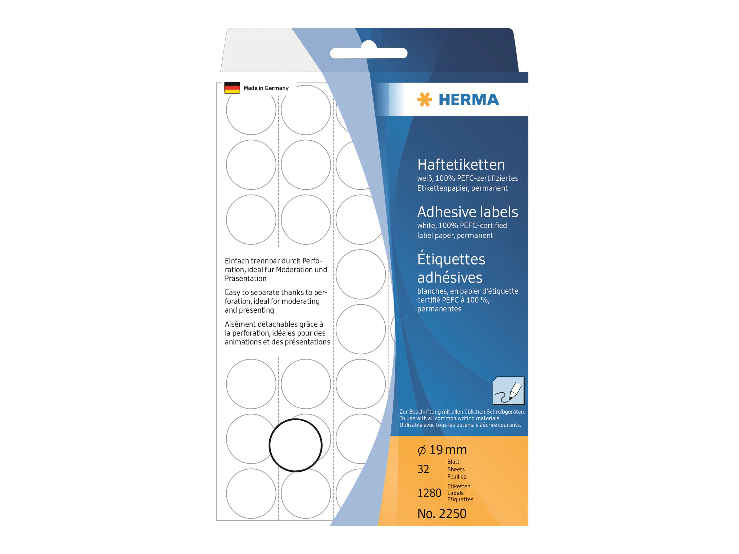 HERMA Markierungspunkt 2250 19mm Papier weiß 1.280 St./Pack.