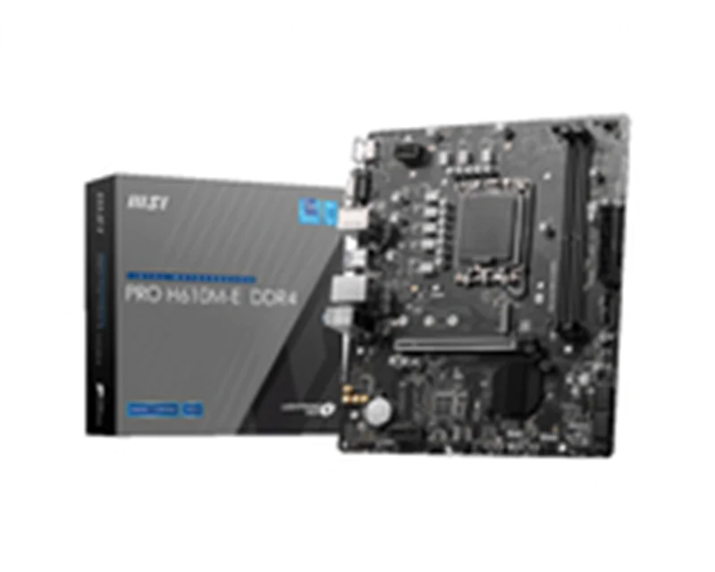 MSI PRO H610M-E DDR4 - Motherboard - micro ATX - LGA1700 Sockel - H610 Chipsatz - USB 3.2 Gen 1 - Gigabit LAN - Onboard-Grafik (CPU erforderlich) 7D48-001R