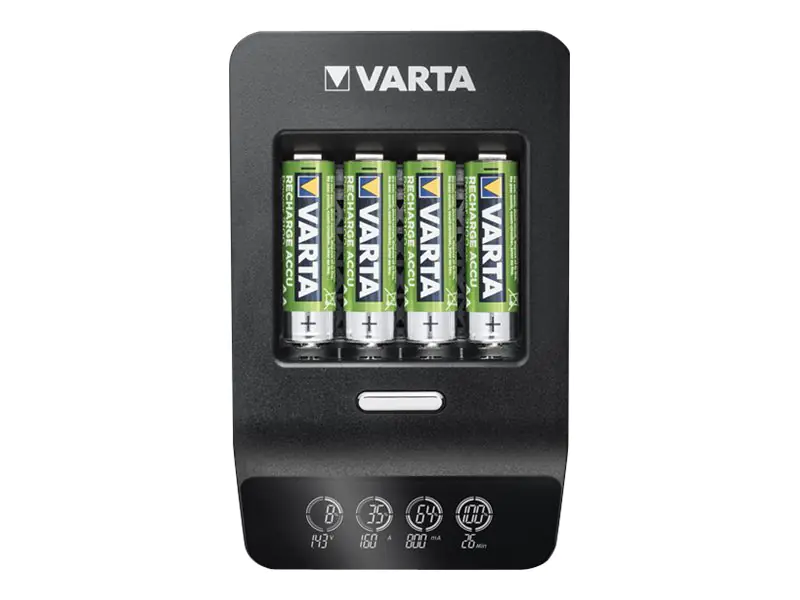 Varta LCD ULTRA FAST CHARGER+ - 0,25 Std. Batterieladegerät - (für 4xAA/AAA) + AC-Netzteil + Kfz-Netzteil 4 x AA-Typ - NiMH - 2100 mAh Varta LCD ULTRA FAST CHARGER+ - 0,25 Std. Batterieladegerät - (für 4xAA/AAA) + AC-Netzteil + Kfz-Netzteil 4 x AA-Typ - NiMH - 2100 mAh