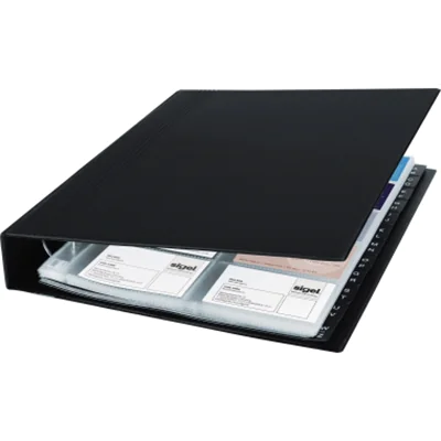 SIGEL Visitenkartenringbuch VZ301 max. 400Karten 20Hüllen schwarz SIGEL Visitenkartenringbuch VZ301 max. 400Karten 20Hüllen schwarz