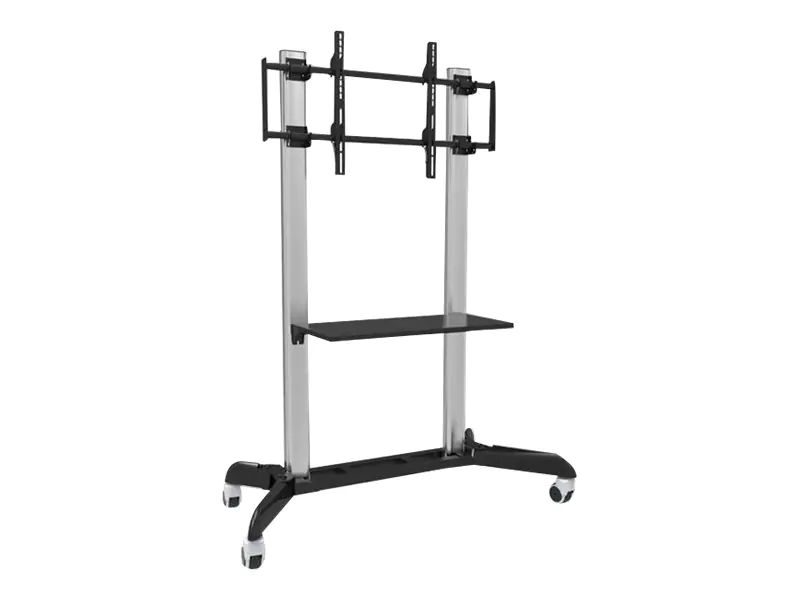 Techly TROLLEY Floor Support - Wagen - für Flachbildschirm - Metall, Aluminium, Glas -