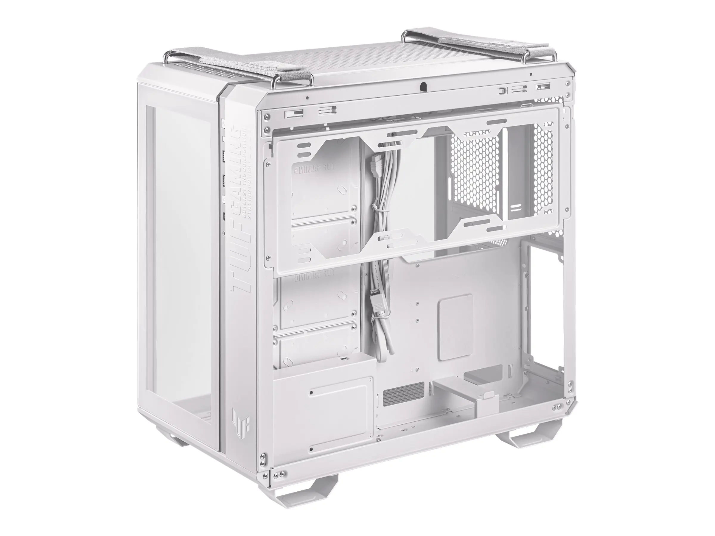 ASUS TUF Gaming GT502 - White Edition - mid tower - ATX - Seitenteil mit Fenster (gehärtetes Glas) - keine Spannungsversorgung - weiß - USB/Audio