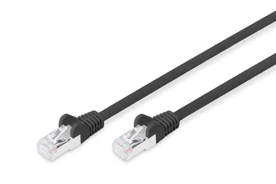 DIGITUS - Patch-Kabel - RJ-45 (M) bis RJ-45 (M) - 3 m - SFTP - CAT 6 - geschirmt, halogenfrei, ohne Haken - Schwarz